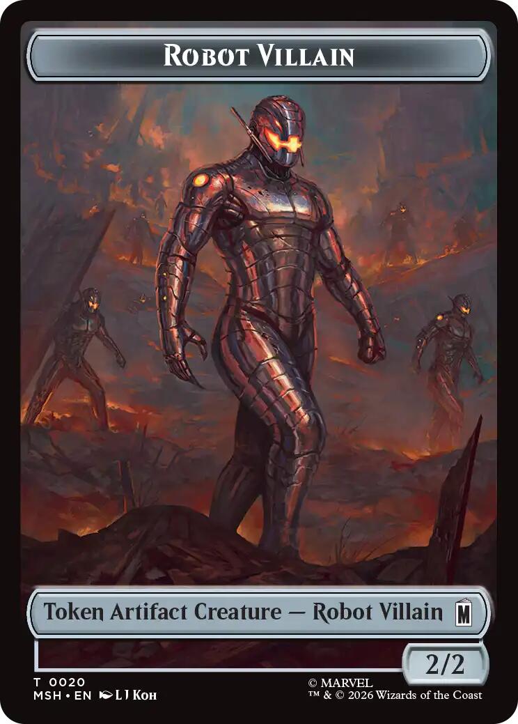 Villain // Robot Villain Double-Sided Token (009//020) [Marvel Super Heroes Tokens] | Card Citadel