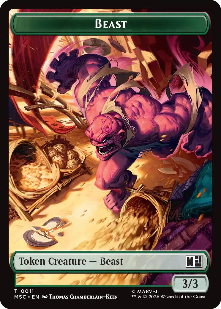 Beast // Vibranium Double-Sided Token [Marvel Super Heroes Commander Tokens] | Card Citadel