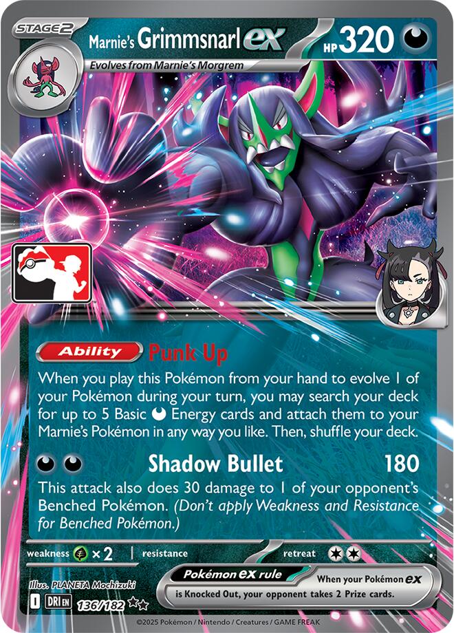 Marnie's Grimmsnarl ex (136/182) [Prize Pack Series Nine] | Card Citadel
