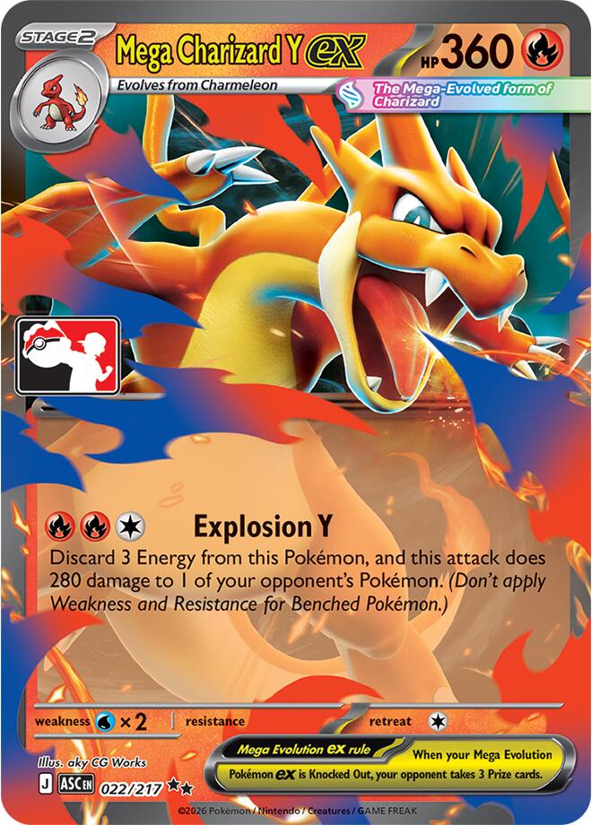 Mega Charizard Y ex (022/217) [Prize Pack Series Nine] | Card Citadel