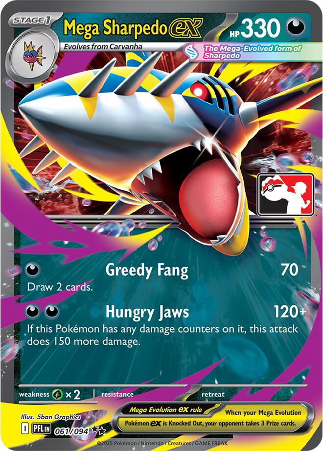 Mega Sharpedo ex (061/094) [Prize Pack Series Nine] | Card Citadel