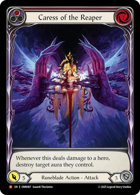 Caress of the Reaper (Red) (Extended Art) [OMN087] (Omens of the Third Age)  Cold Foil | Card Citadel