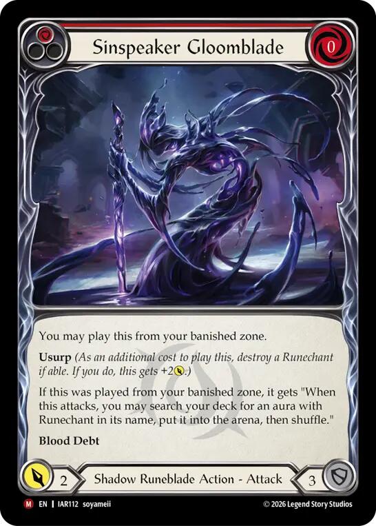 Sinspeaker Gloomblade (Red) [IAR112] (Usurp the Shadow Throne)  Rainbow Foil | Card Citadel