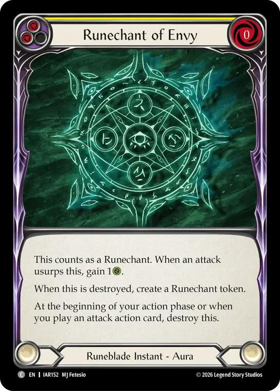 Runechant of Envy (Yellow) [IAR152] (Usurp the Shadow Throne) | Card Citadel