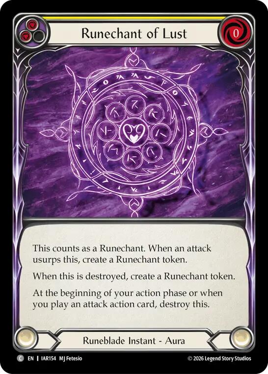 Runechant of Lust (Yellow) [IAR154] (Usurp the Shadow Throne) | Card Citadel