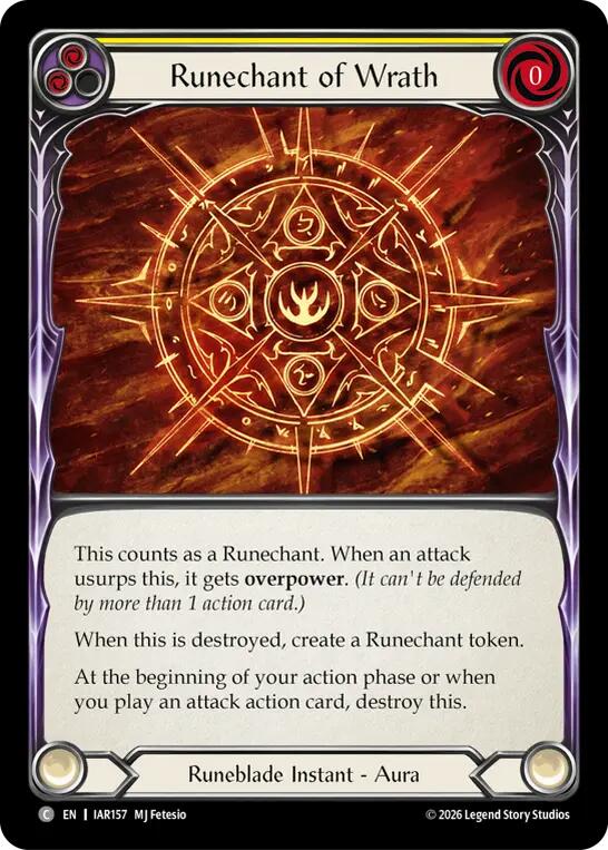 Runechant of Wrath (Yellow) [IAR157] (Usurp the Shadow Throne) | Card Citadel