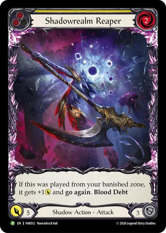 Shadowrealm Reaper (Yellow) [FAB512] (Promo)  Rainbow Foil | Card Citadel