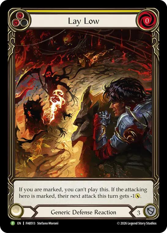 Lay Low (Yellow) [FAB513] (Promo)  Rainbow Foil | Card Citadel