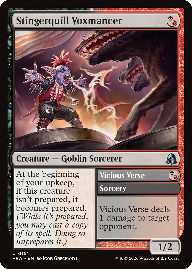 Stingerquill Voxmancer // Vicious Verse [Reality Fracture] | Card Citadel
