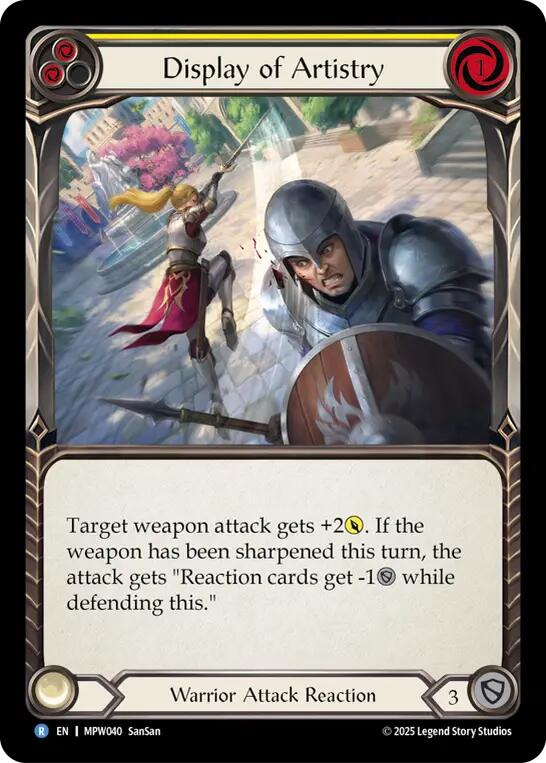 Display of Artistry (Yellow) [MPW040] (Mastery Pack Warrior)  Rainbow Foil | Card Citadel