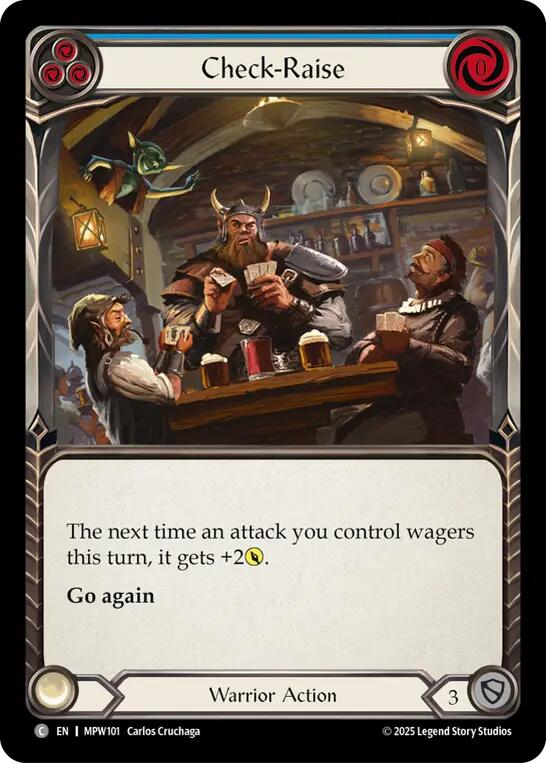 Check-Raise (Blue) [MPW101] (Mastery Pack Warrior)  Rainbow Foil | Card Citadel