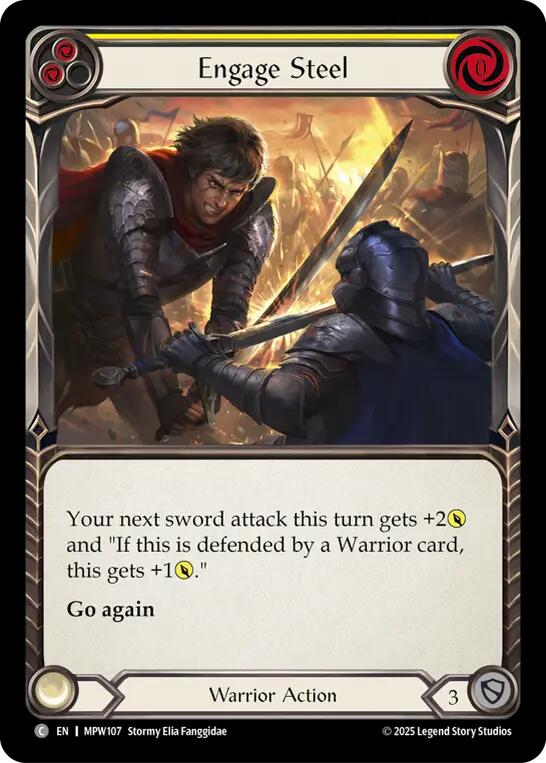 Engage Steel (Yellow) [MPW107] (Mastery Pack Warrior)  Rainbow Foil | Card Citadel