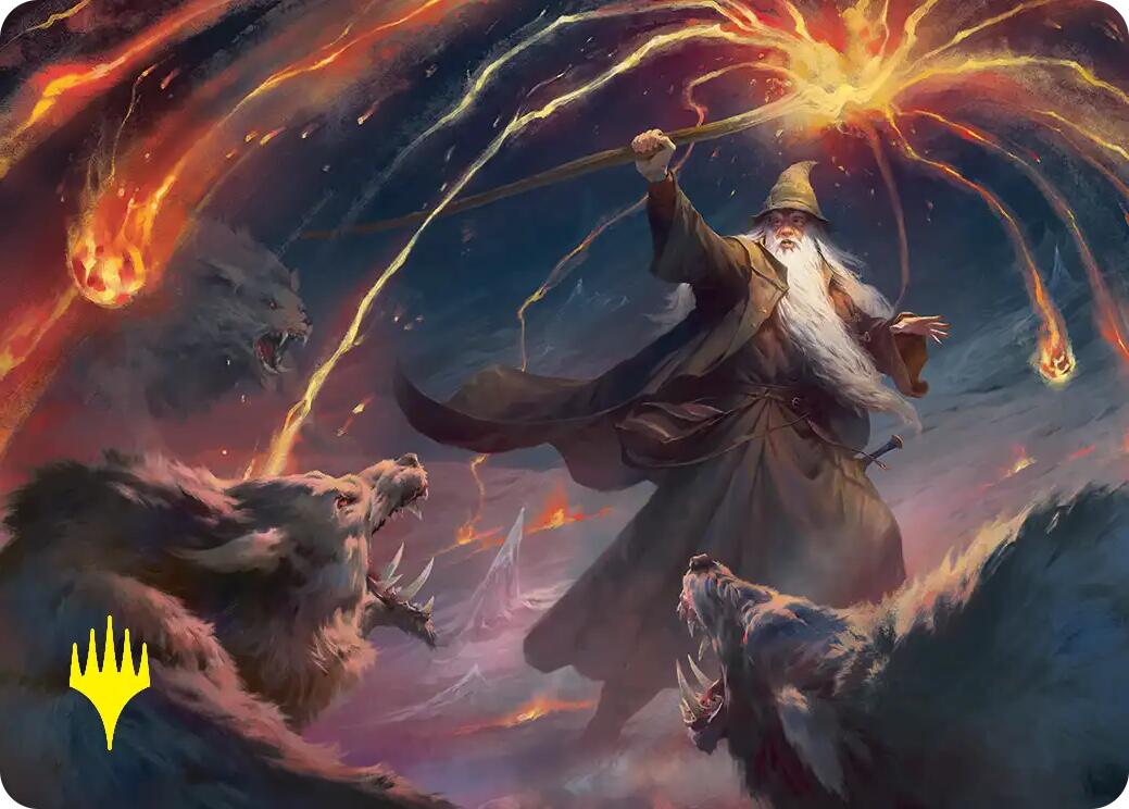 Gandalf, Shadow's Foe Art Card (Gold-Stamped) [The Hobbit Art Series] | Card Citadel