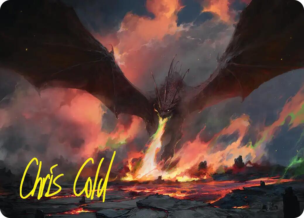 Smaug, the Great Calamity Art Card (Gold-Stamped Signature) [The Hobbit Art Series] | Card Citadel