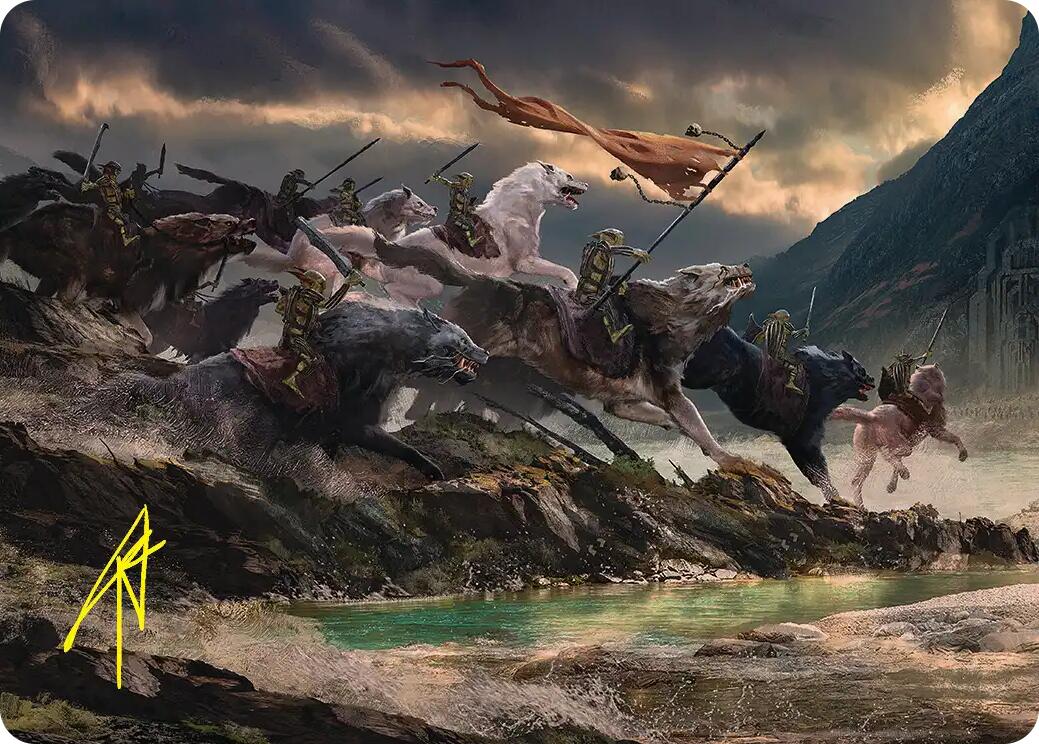 Tide of Fury and Disorder Art Card (Gold-Stamped Signature) [The Hobbit Art Series] | Card Citadel