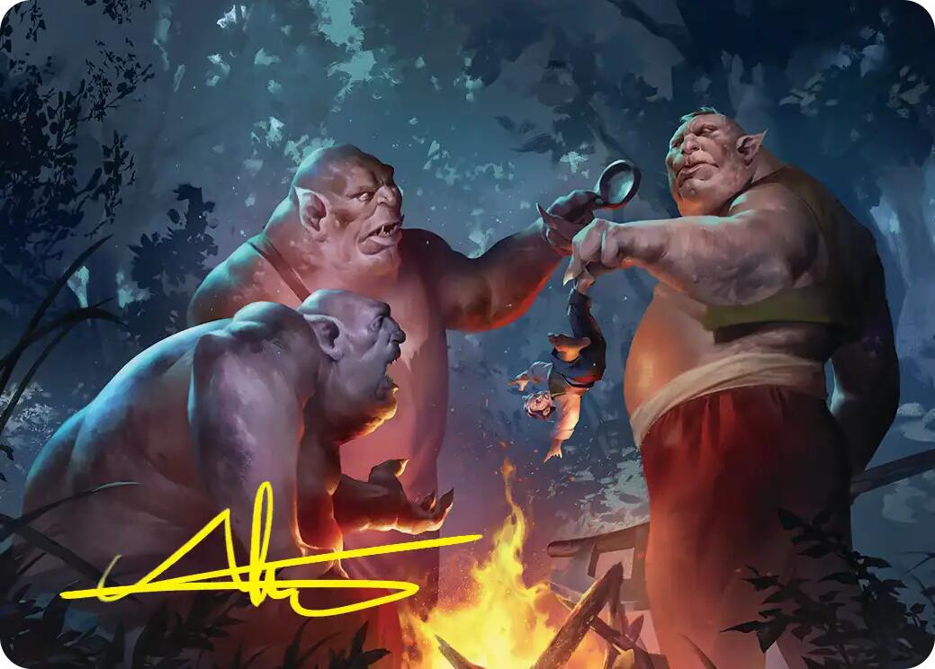 Tom, Bert, and William Art Card (Gold-Stamped Signature) [The Hobbit Art Series] | Card Citadel