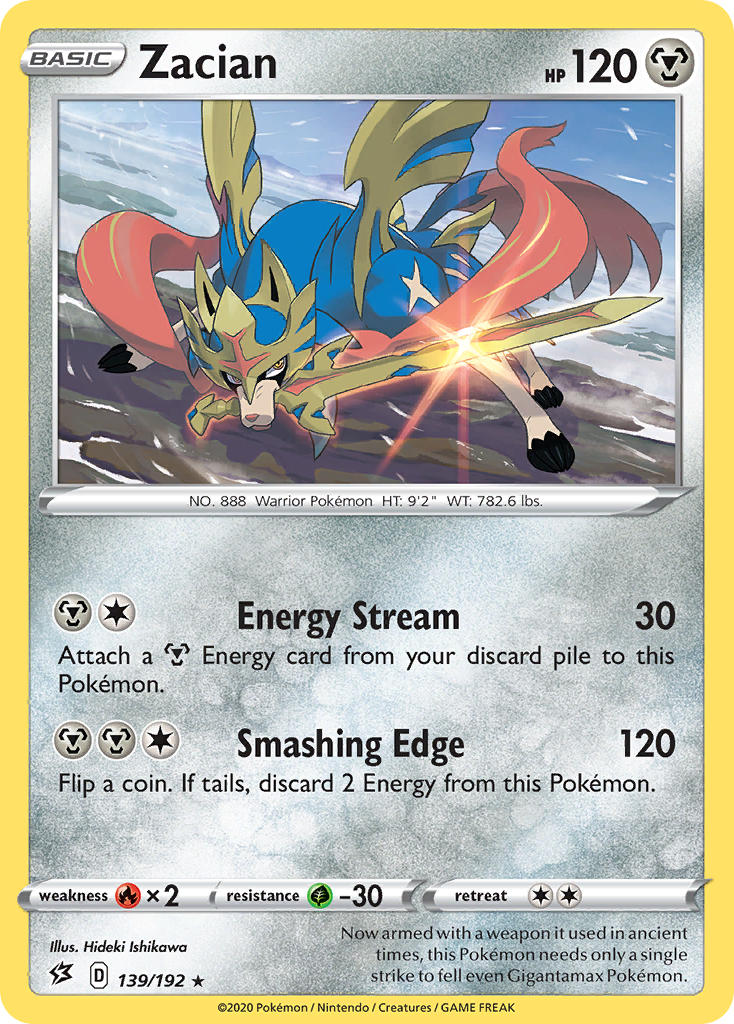 Zacian (139/192) (Cracked Ice Holo) (Theme Deck Exclusives) [Sword & Shield: Rebel Clash] | Card Citadel