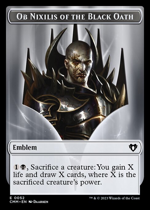 Soldier // Emblem - Ob Nixilis of the Black Oath Double-Sided Token [Commander Masters Tokens] | Card Citadel