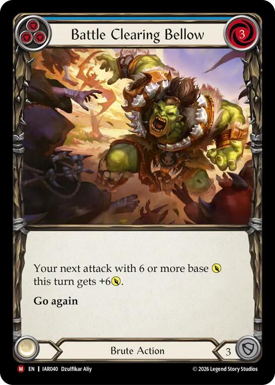 Battle Clearing Bellow (Blue) [IAR040] (Usurp the Shadow Throne)  Rainbow Foil | Card Citadel