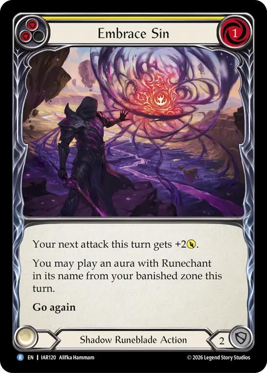 Embrace Sin (Yellow) [IAR120] (Usurp the Shadow Throne)  Rainbow Foil | Card Citadel