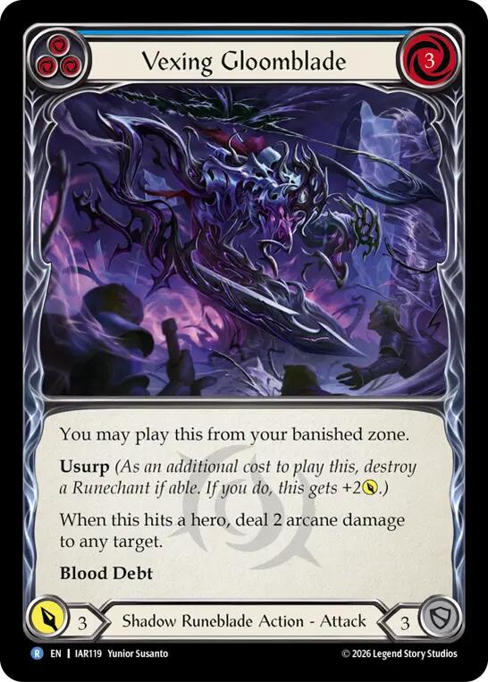 Vexing Gloomblade (Blue) [IAR119] (Usurp the Shadow Throne) | Card Citadel