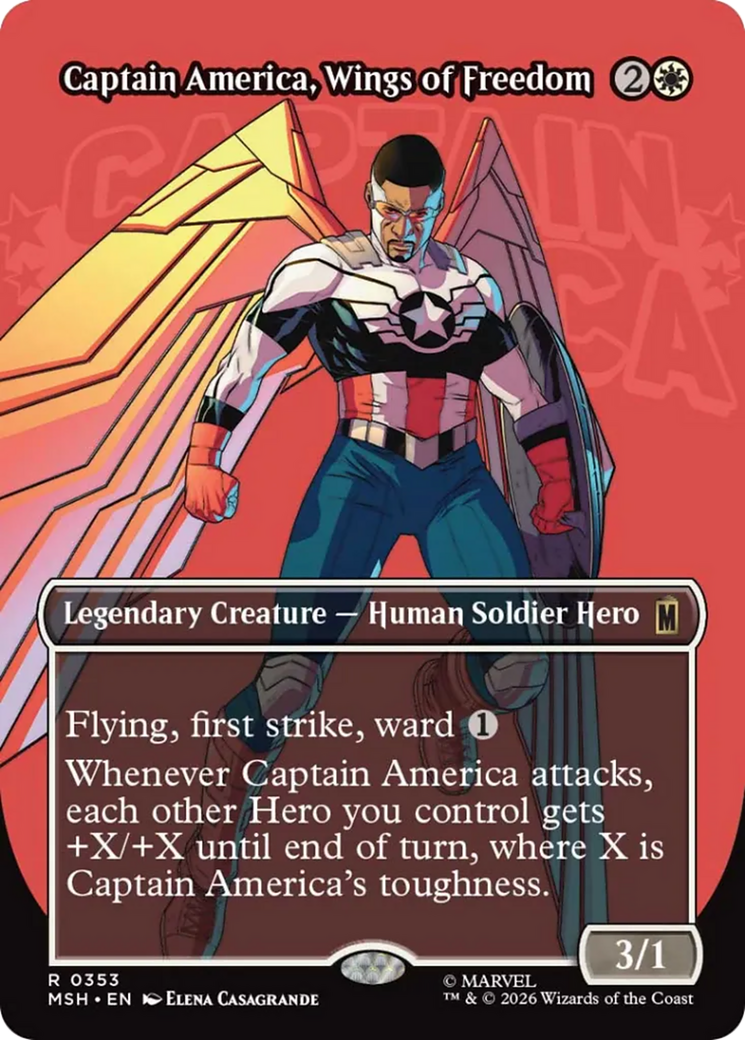Captain America, Wings of Freedom (Borderless) [Marvel Super Heroes] | Card Citadel