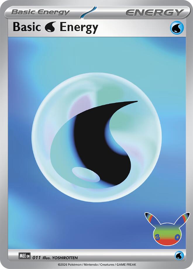Basic Water Energy (011) (30th Celebration) [Mega Evolution Energies] | Card Citadel