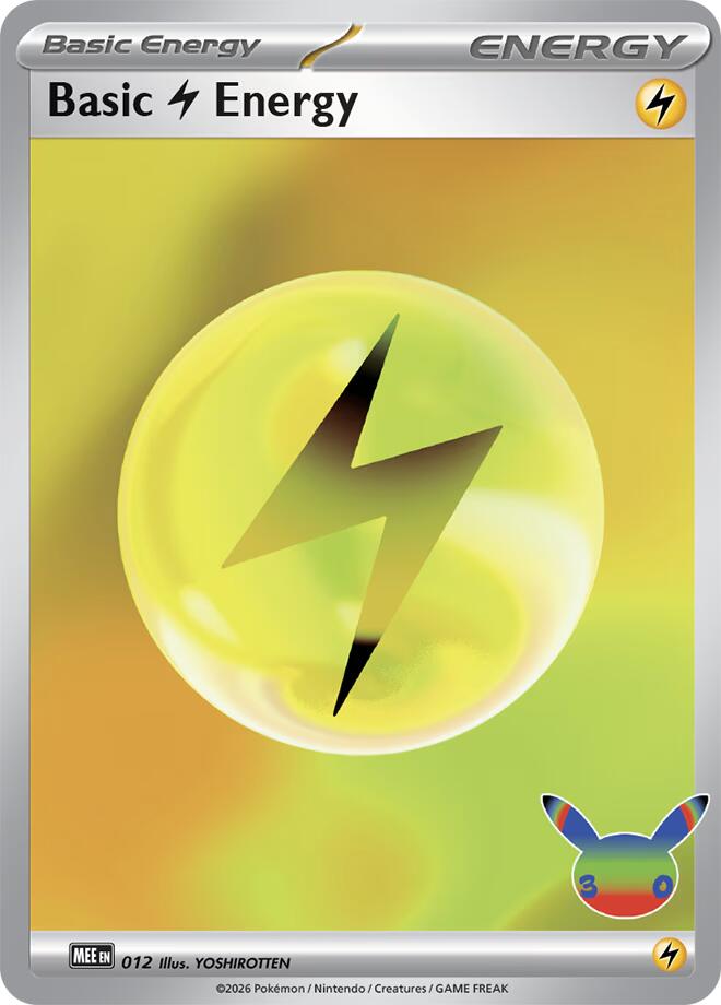 Basic Lightning Energy (012) (30th Celebration) [Mega Evolution Energies] | Card Citadel
