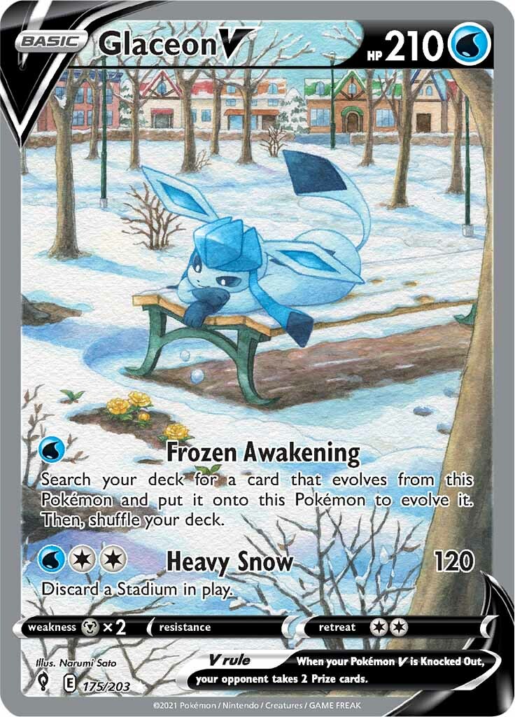 Glaceon V (175/203) [Sword & Shield: Evolving Skies] | Card Citadel