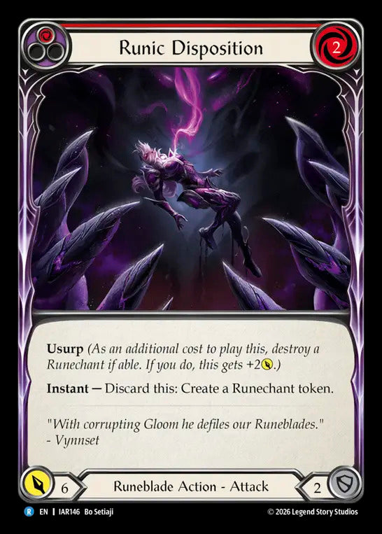Runic Disposition (Red) [IAR146] (Usurp the Shadow Throne) | Card Citadel
