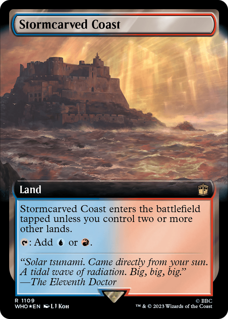 Stormcarved Coast (Extended Art) (Surge Foil) [Doctor Who] | Card Citadel