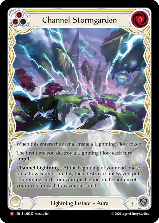 Channel Stormgarden (Yellow) (Extended Art) [IAR257] (Usurp the Shadow Throne)  Cold Foil | Card Citadel