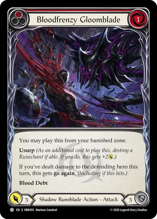 Bloodfrenzy Gloomblade (Red) [SBW010] (Silver Age: Usurp the Shadow Throne) | Card Citadel