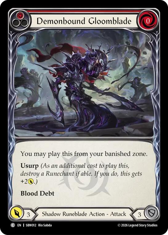 Demonbound Gloomblade (Red) [SBW012] (Silver Age: Usurp the Shadow Throne) | Card Citadel