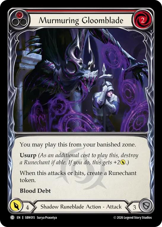 Murmuring Gloomblade (Red) [SBW015] (Silver Age: Usurp the Shadow Throne) | Card Citadel