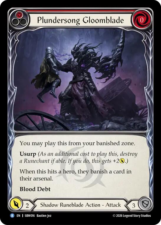 Plundersong Gloomblade (Red) [SBW016] (Silver Age: Usurp the Shadow Throne) | Card Citadel