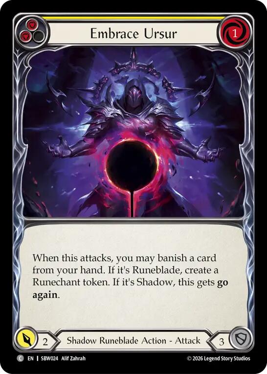Embrace Ursur (Yellow) [SBW024] (Silver Age: Usurp the Shadow Throne) | Card Citadel