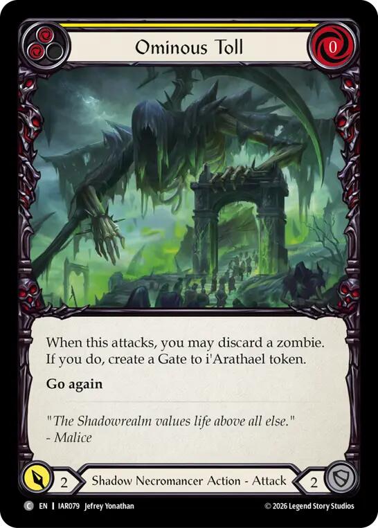 Ominous Toll (Yellow) [IAR079] (Usurp the Shadow Throne) | Card Citadel