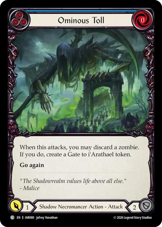 Ominous Toll (Blue) [IAR080] (Usurp the Shadow Throne) | Card Citadel