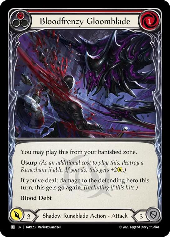 Bloodfrenzy Gloomblade (Red) [IAR123] (Usurp the Shadow Throne) | Card Citadel