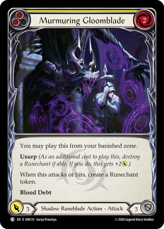 Murmuring Gloomblade (Yellow) [IAR133] (Usurp the Shadow Throne) | Card Citadel