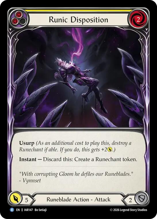 Runic Disposition (Yellow) [IAR147] (Usurp the Shadow Throne)  Rainbow Foil | Card Citadel