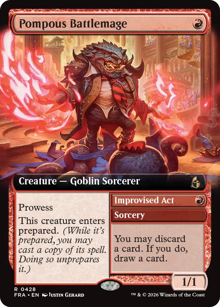 Pompous Battlemage (Extended Art) [Reality Fracture] | Card Citadel