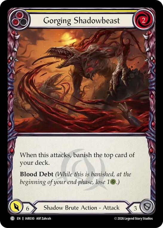 Gorging Shadowbeast (Yellow) [IAR030] (Usurp the Shadow Throne)  Rainbow Foil | Card Citadel