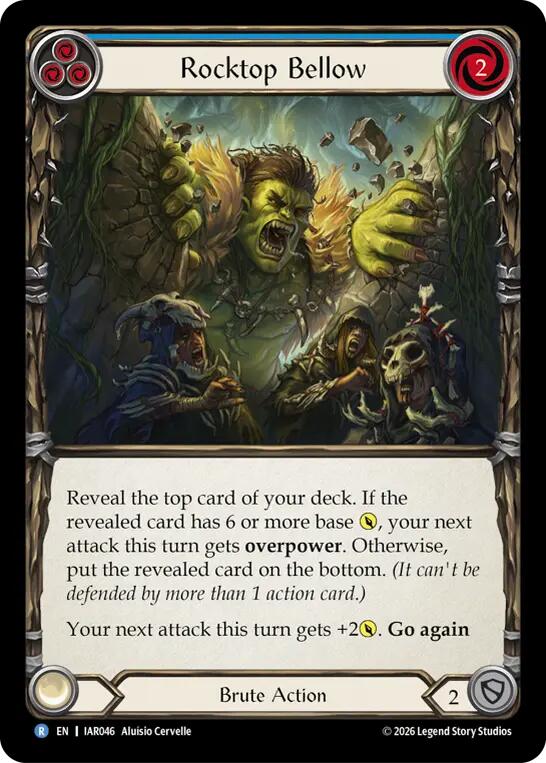 Rocktop Bellow (Blue) [IAR046] (Usurp the Shadow Throne)  Rainbow Foil | Card Citadel