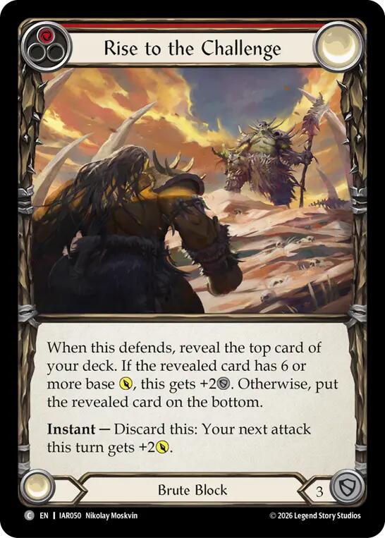 Rise to the Challenge (Red) [IAR050] (Usurp the Shadow Throne)  Rainbow Foil | Card Citadel