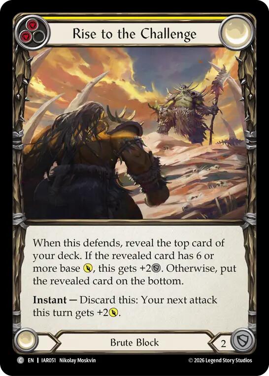 Rise to the Challenge (Yellow) [IAR051] (Usurp the Shadow Throne)  Rainbow Foil | Card Citadel