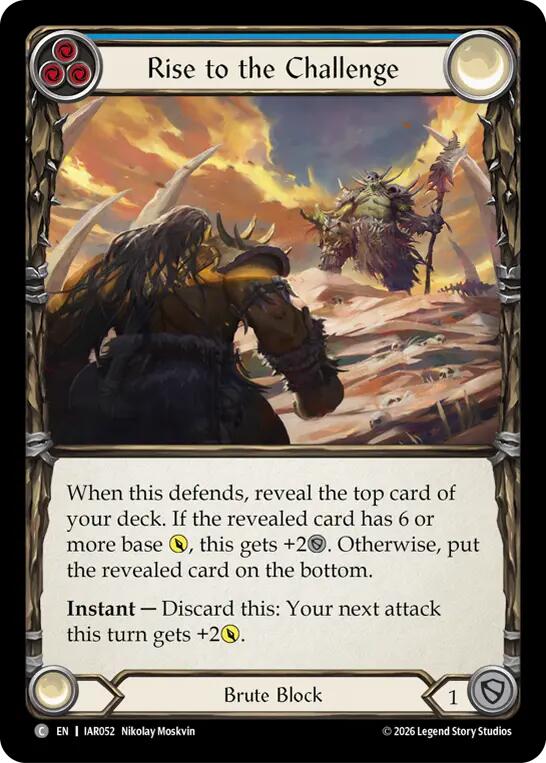 Rise to the Challenge (Blue) [IAR052] (Usurp the Shadow Throne)  Rainbow Foil | Card Citadel
