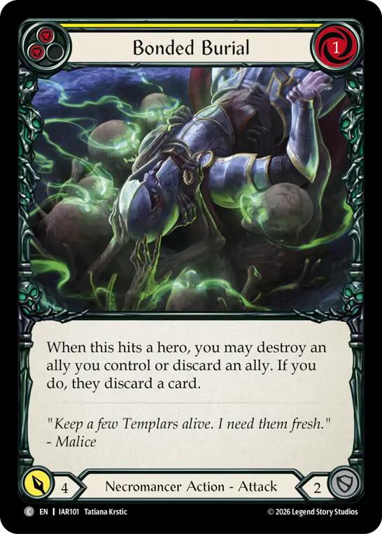 Bonded Burial (Yellow) [IAR101] (Usurp the Shadow Throne)  Rainbow Foil | Card Citadel
