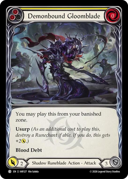 Demonbound Gloomblade (Yellow) [IAR127] (Usurp the Shadow Throne) | Card Citadel